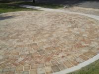 Roman Paver Circle with Handmade Brick Shapes